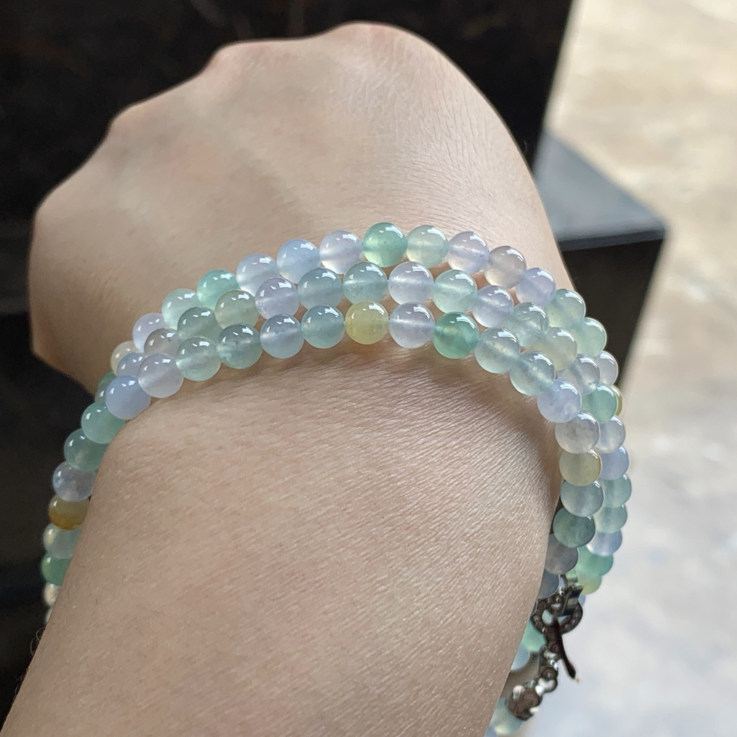 冰种甜甜的珠链^_^冰透 水润