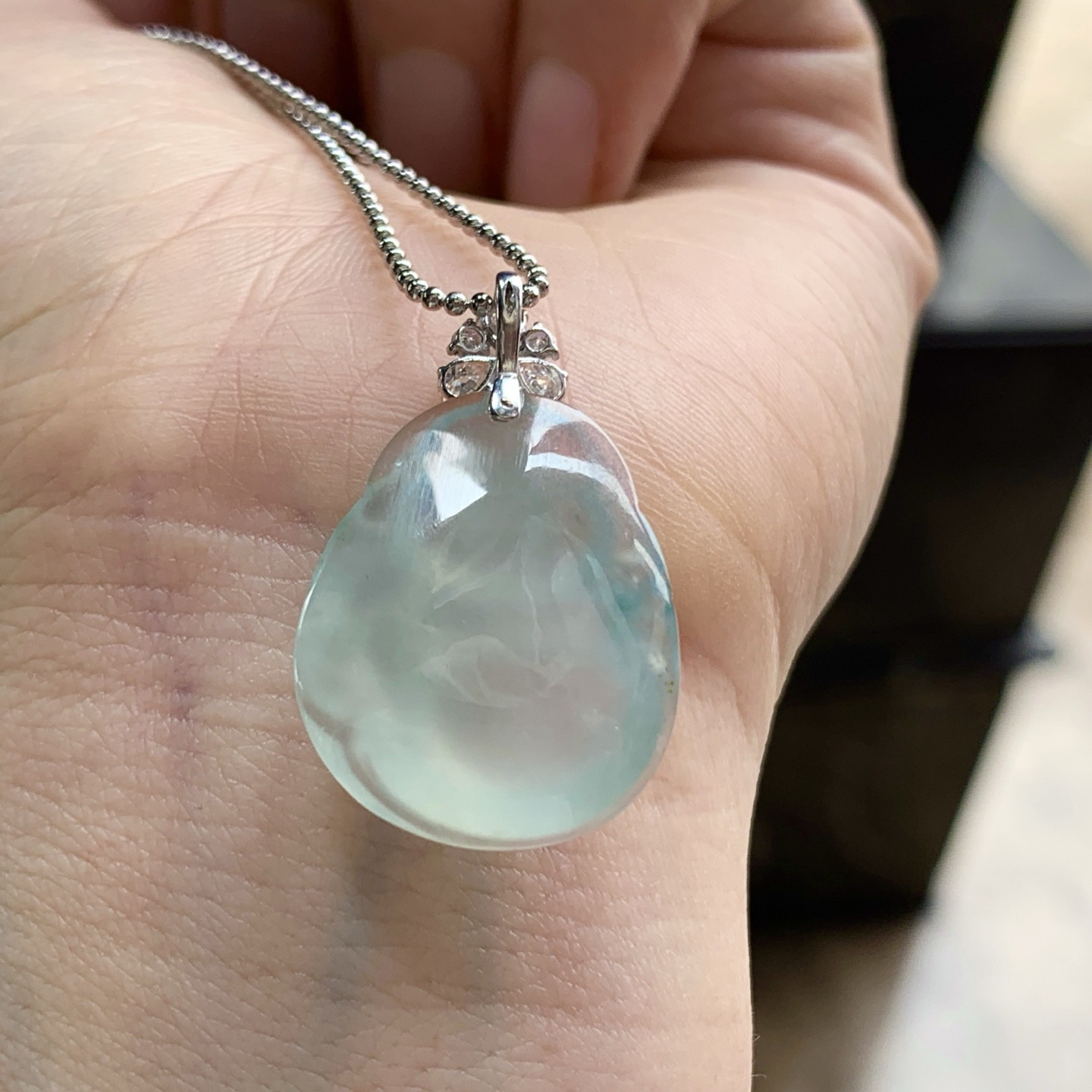 金扣冰种宝宝佛^_^清新冰透尺寸22-18-8mm