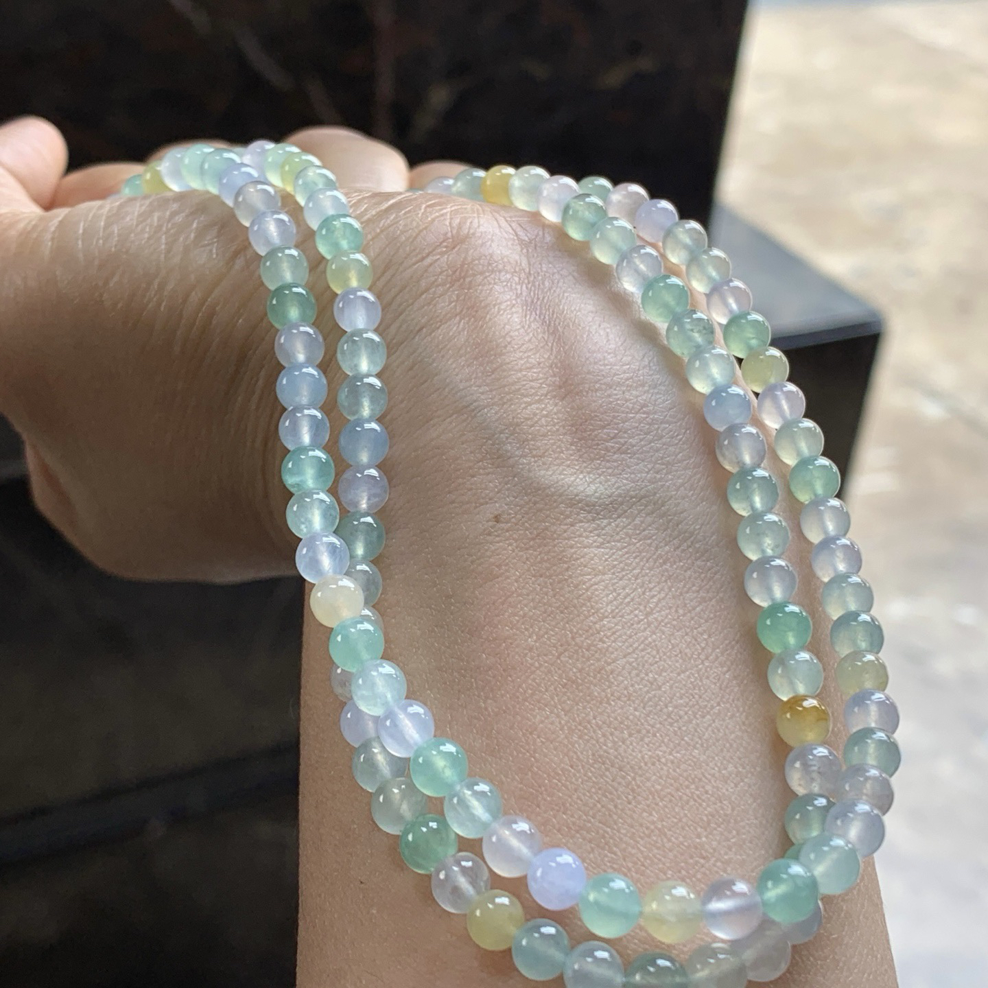 冰种甜甜的珠链^_^冰透 水润