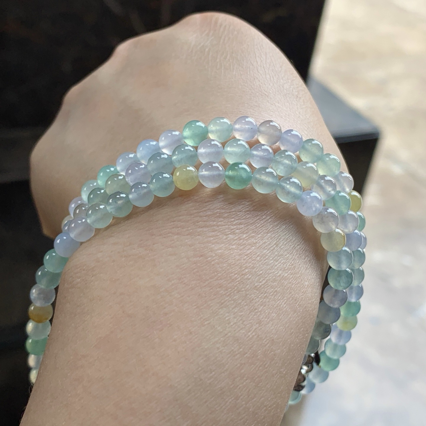 冰种甜甜的珠链^_^冰透 水润