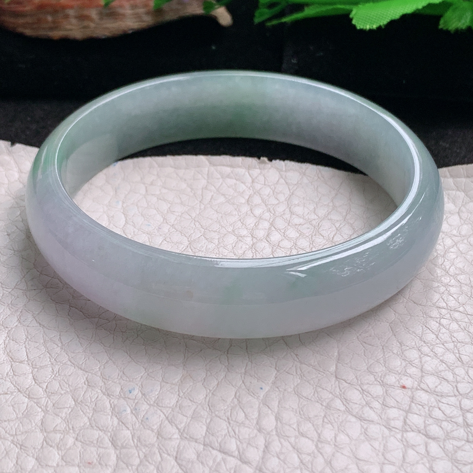 hh实拍59.8*14*7平安镯 天然翡翠a货手镯冰润晴水正圈玉镯子