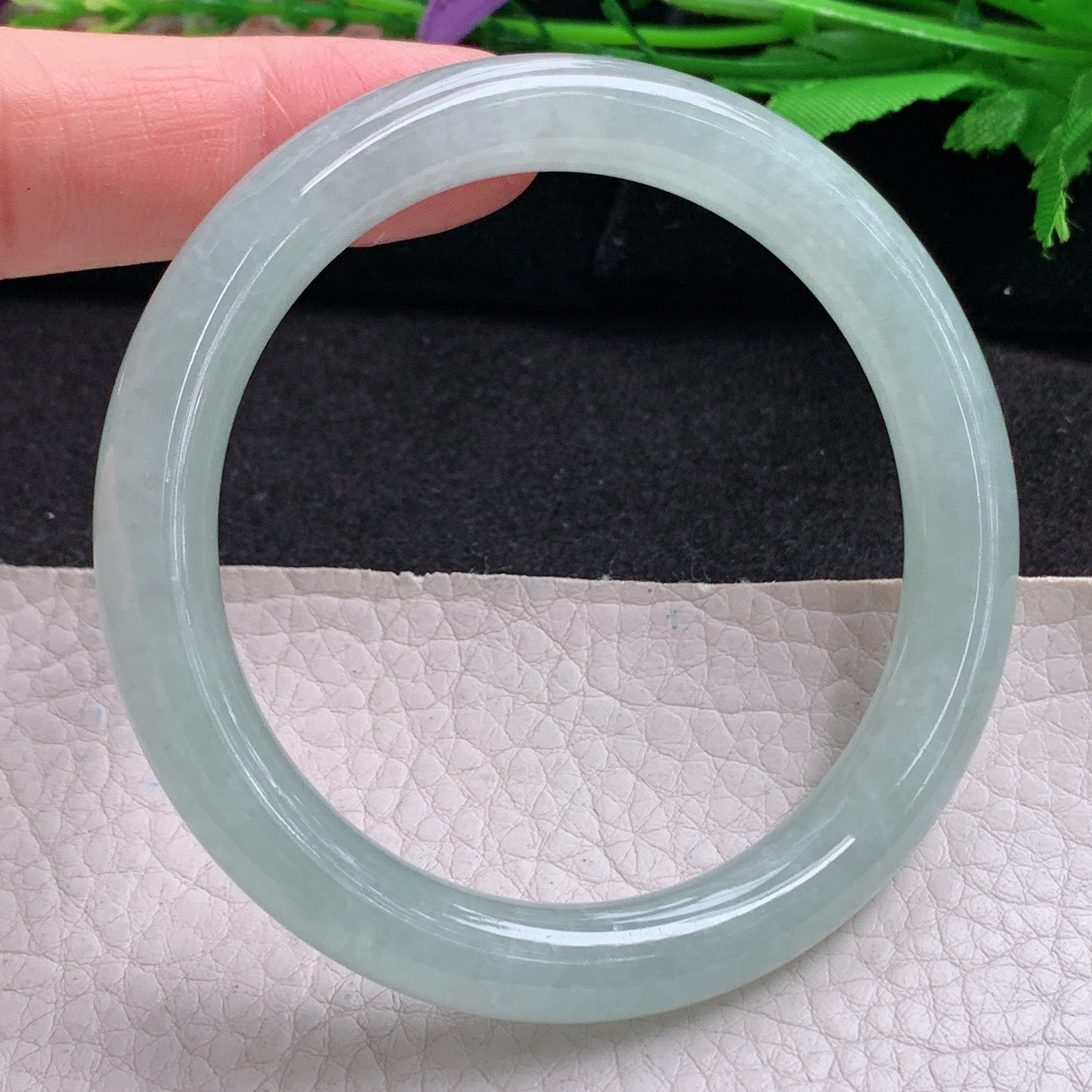 hy实拍56*9.3*8.8美人镯 天然翡翠a货手镯冰晴秀气圆条正圈玉镯子