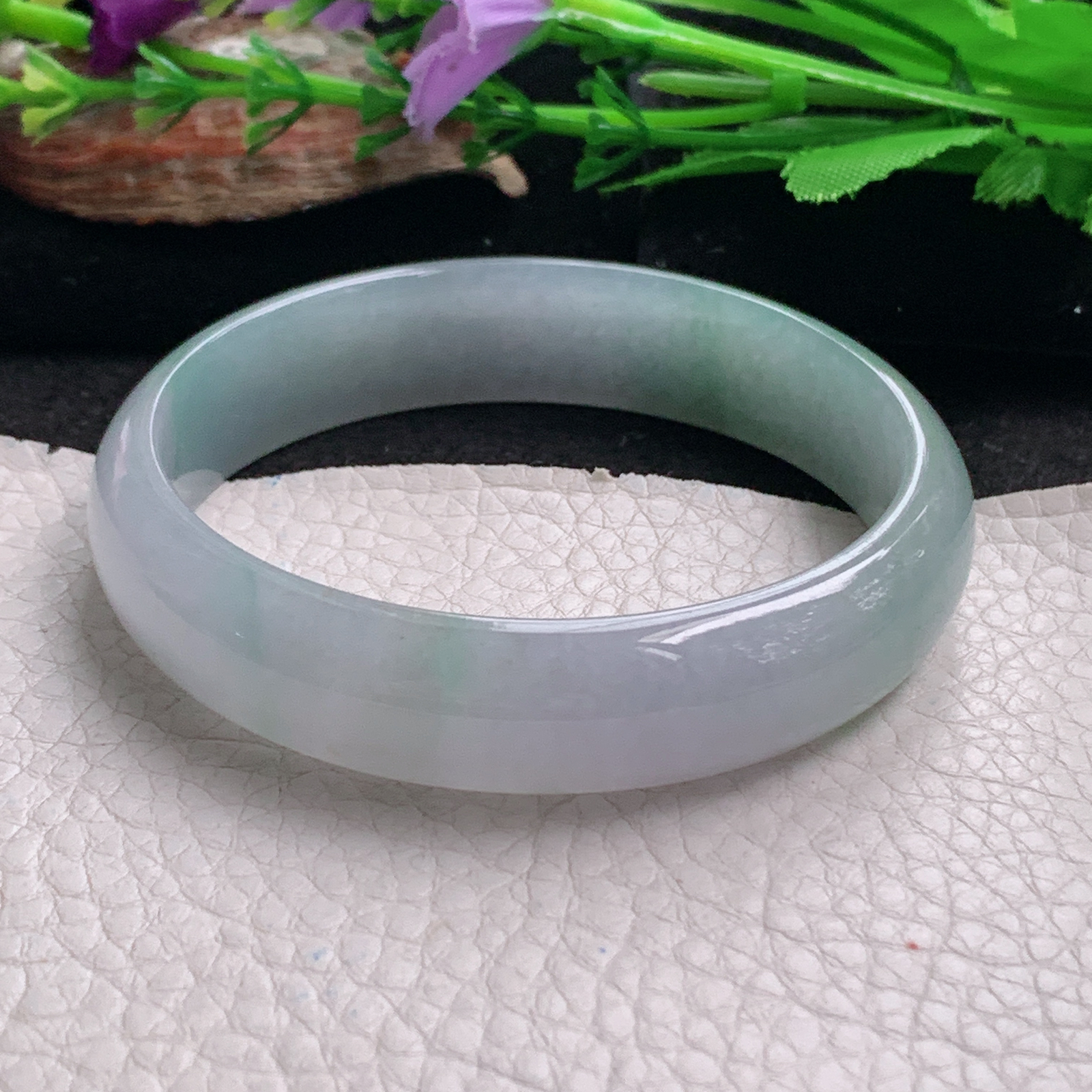 hh实拍59.8*14*7平安镯 天然翡翠a货手镯冰润晴水正圈玉镯子