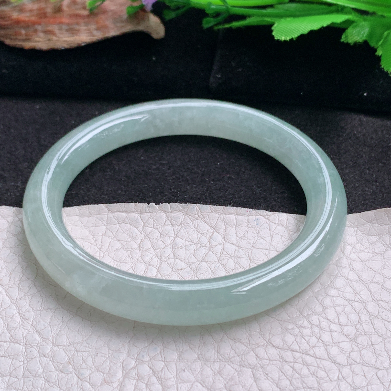 hy实拍56*9.3*8.8美人镯 天然翡翠a货手镯冰晴秀气圆条正圈玉镯子