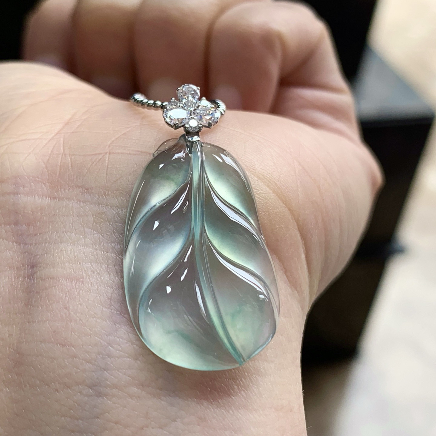 金扣冰叶子^_^冰透 尺寸26-16.6-3.3mm