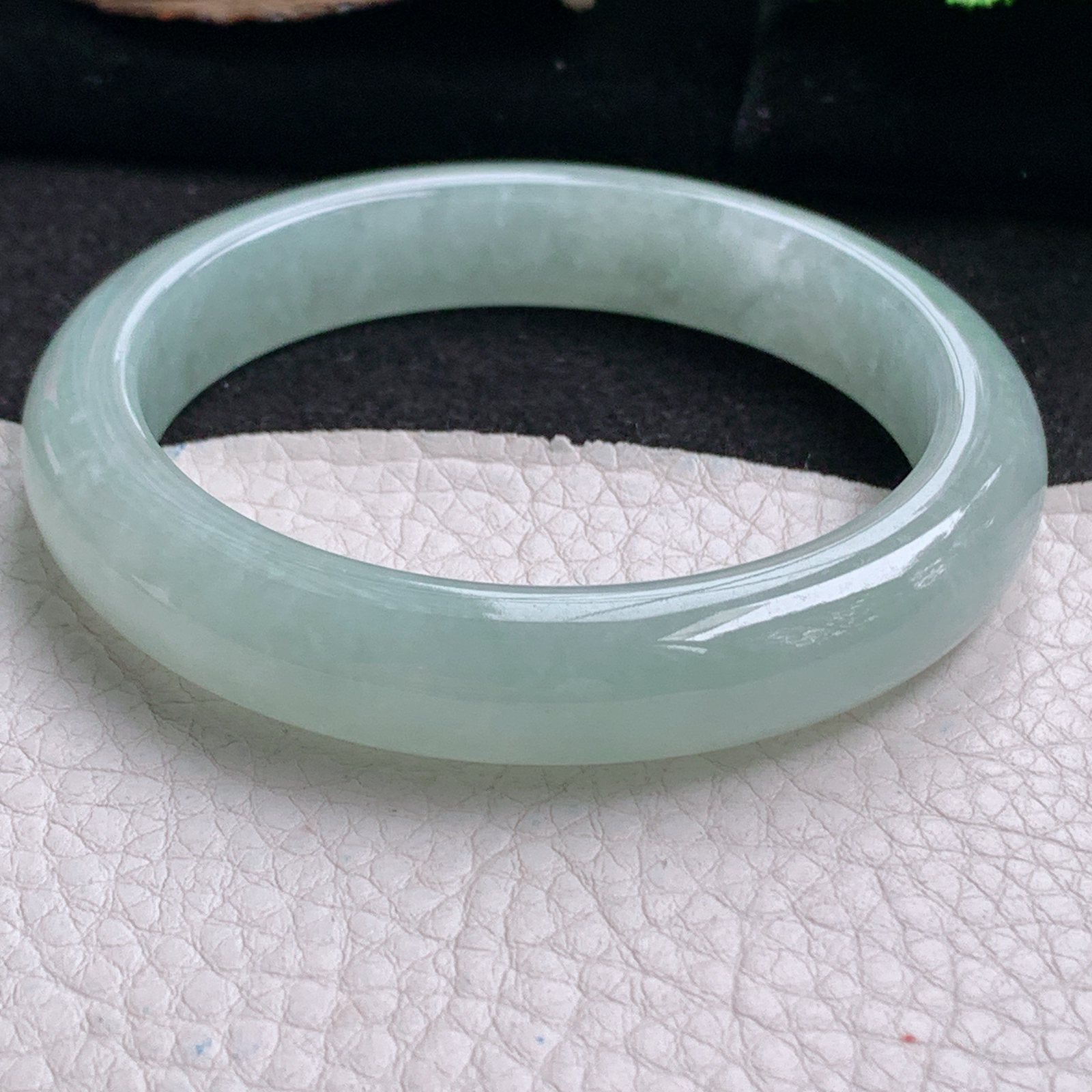 hy实拍57*11.6*8.3平安镯 天然翡翠a货手镯冰晴秀气正圈玉镯子