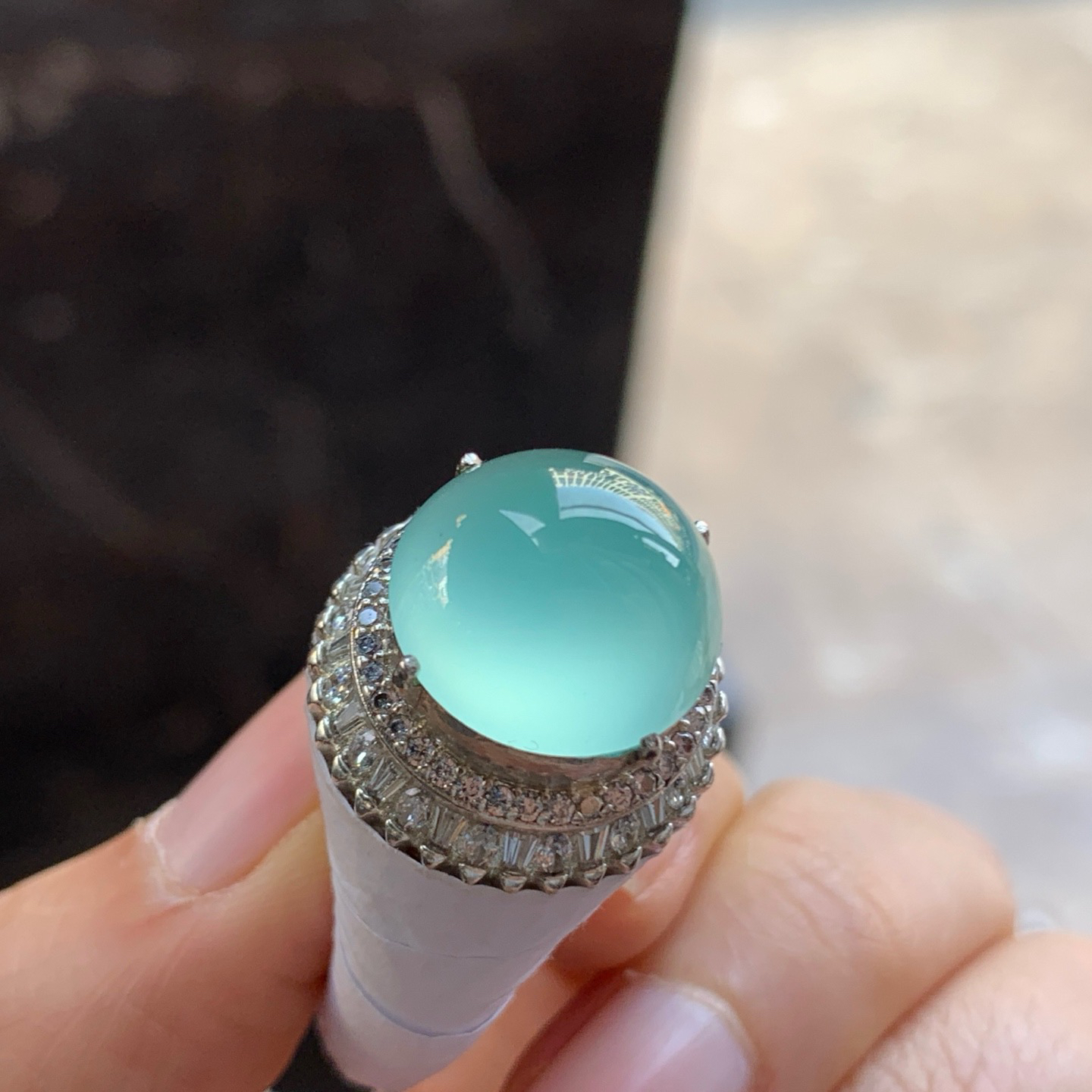 冰蓝戒面^_^水润