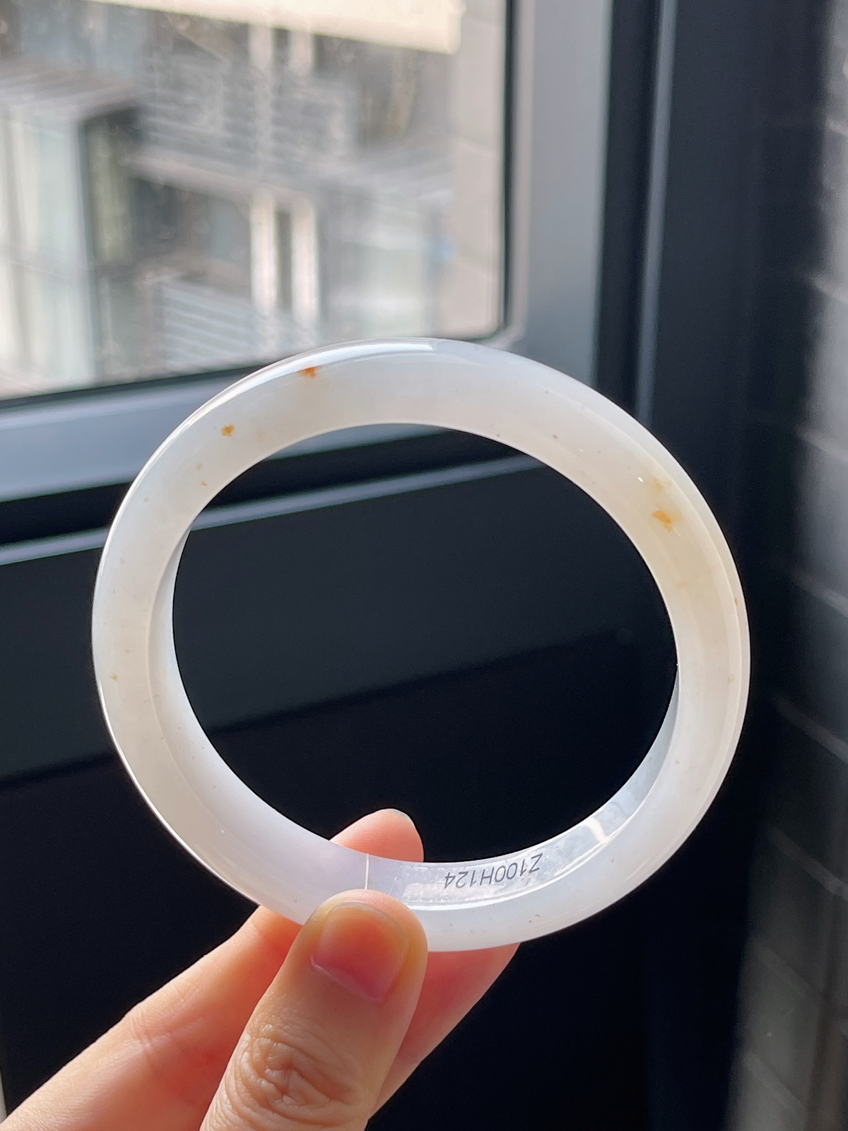 正圈61.5圈口，翡翠冰糯种细腻桂花糕手镯