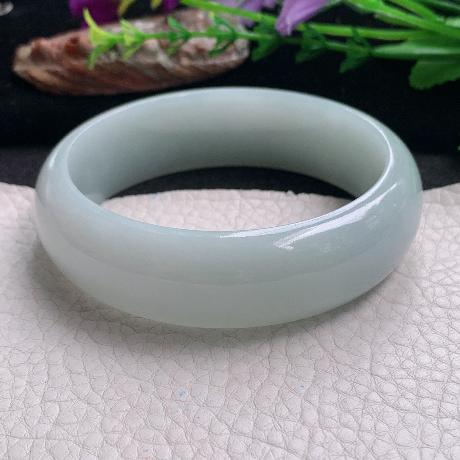 js大气款59*18.6*8轮胎镯 天然缅甸翡翠a货手镯白月光大气正圈玉镯子