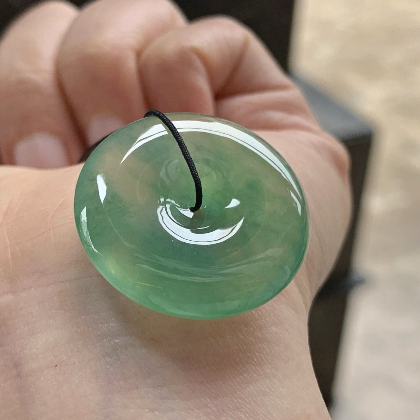 冰晴绿平安扣^_^冰透 鲜艳