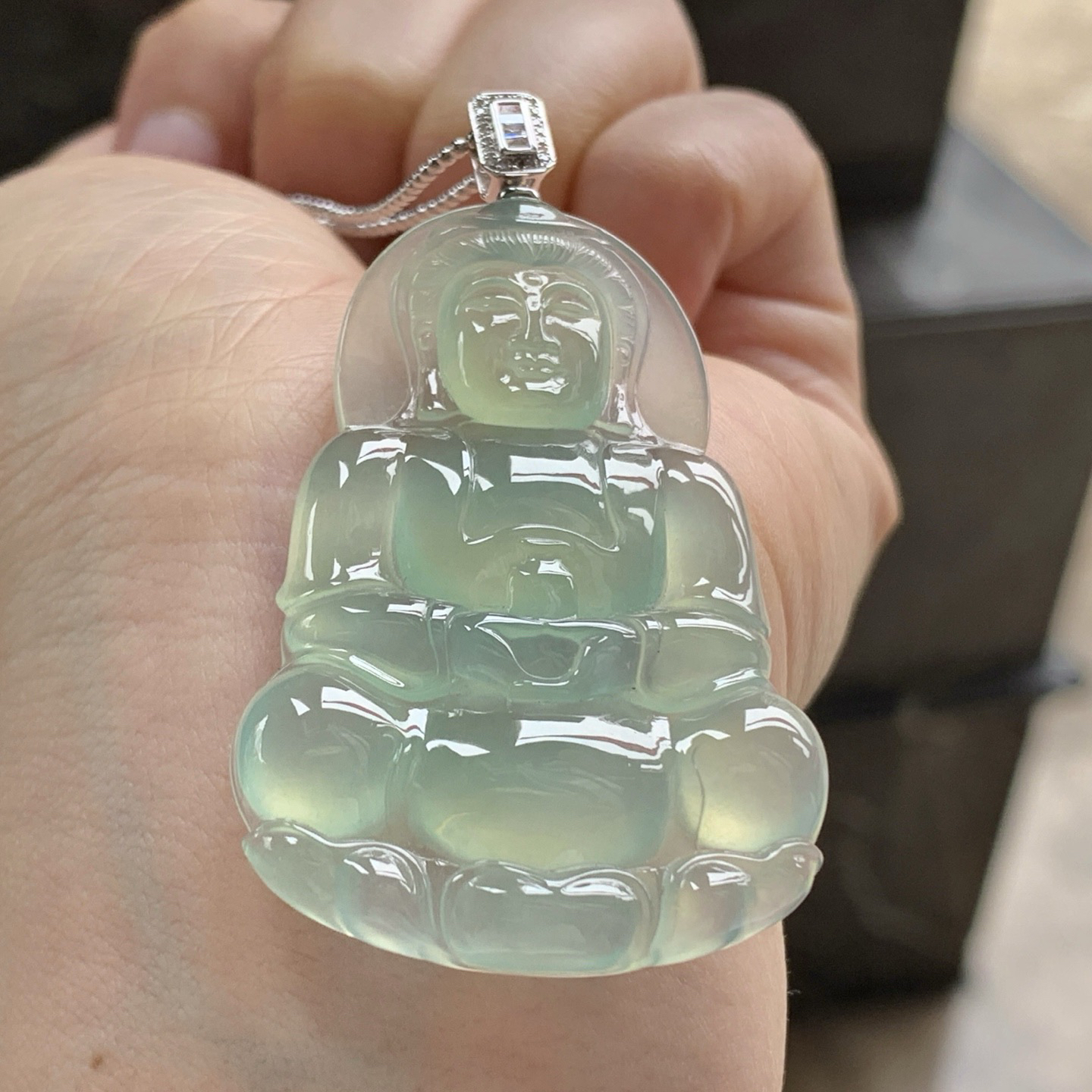 金扣冰种晴水观音^_^鲜艳