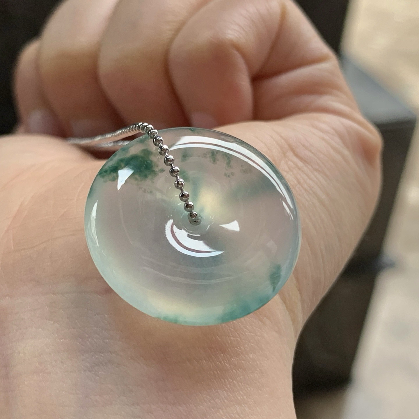 冰蓝花平安扣^_^飘花浓郁