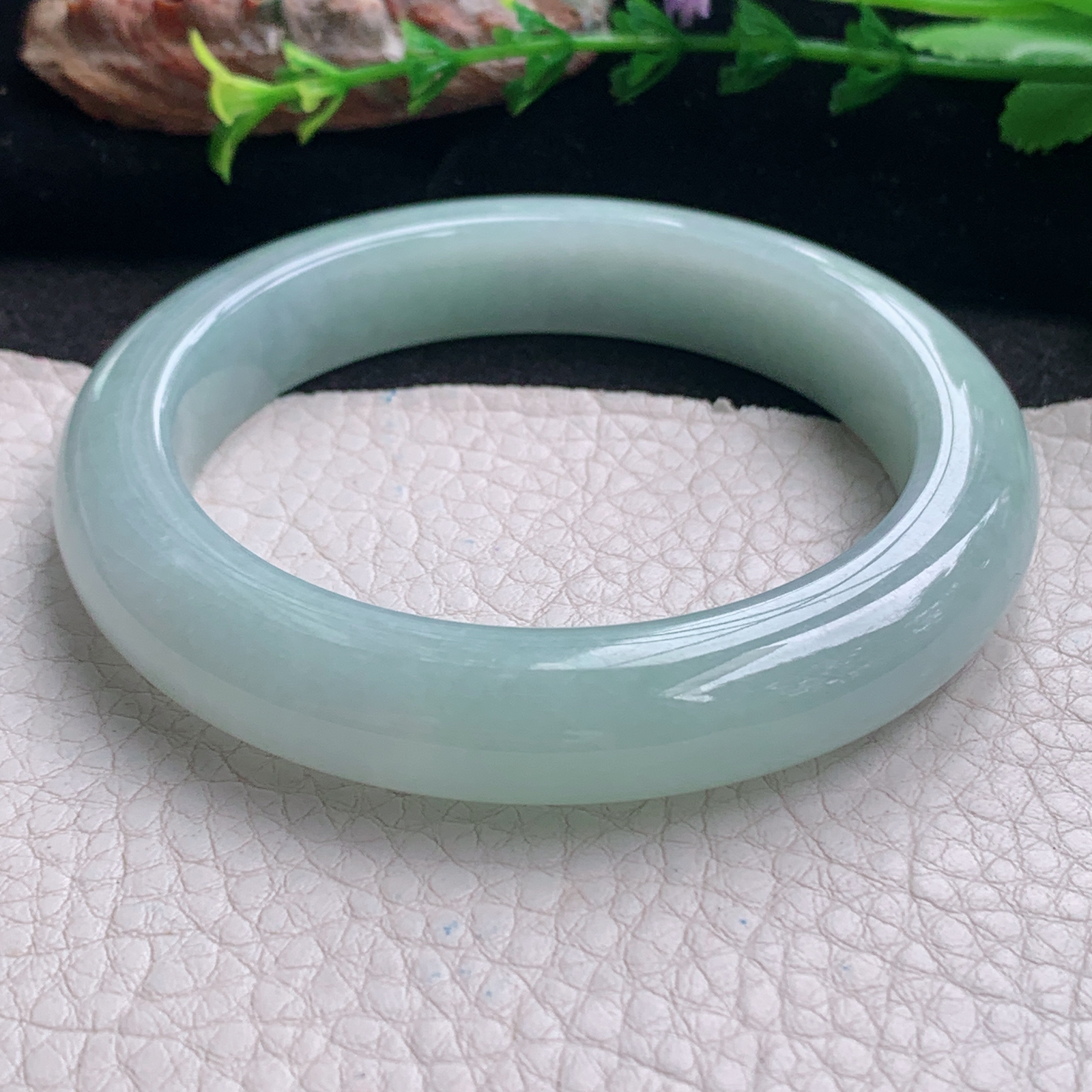 nr实拍57.5*11.6*9.6平安镯 天然缅甸翡翠a货手镯浅绿厚装正圈玉镯子