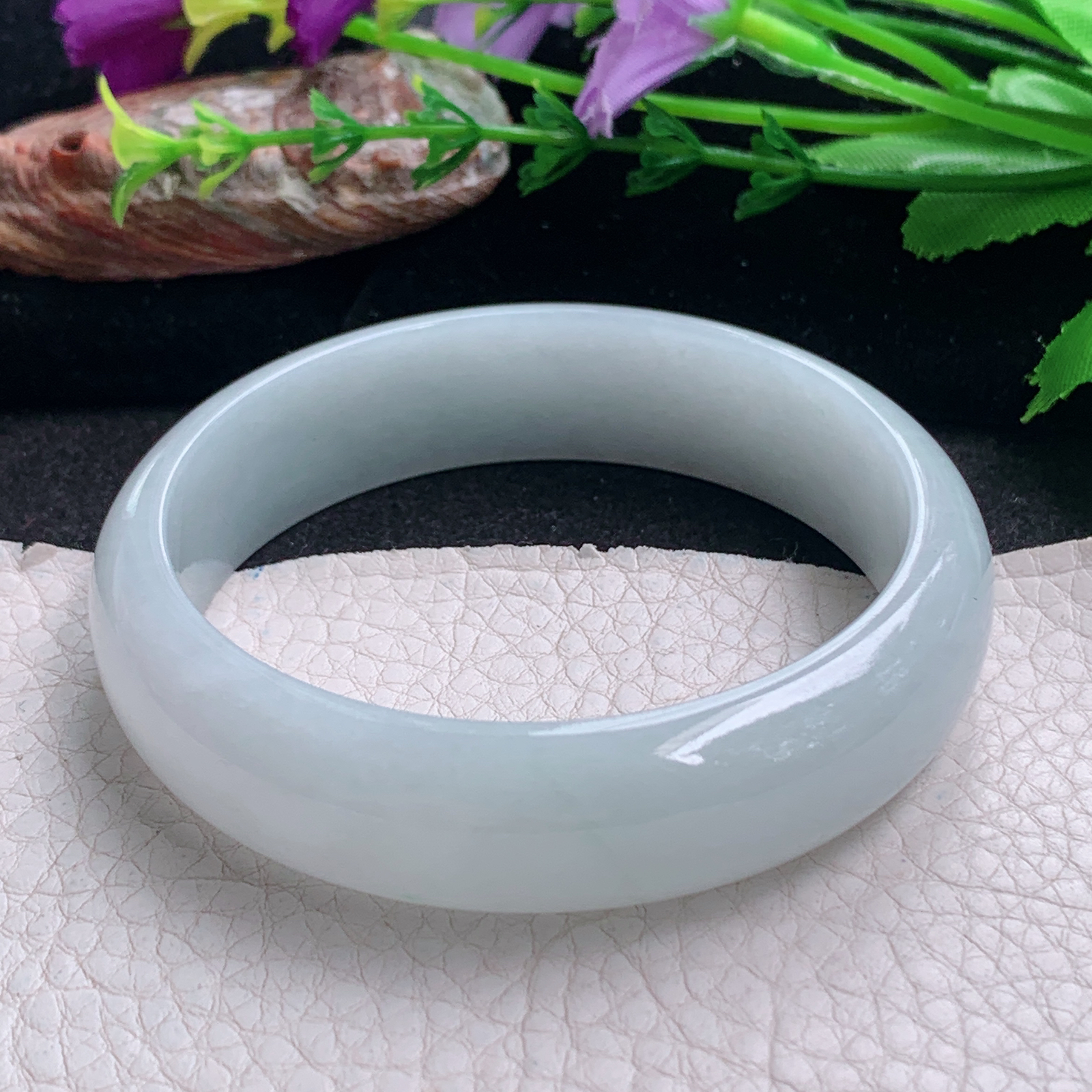 js大气款58*15.6*7.2轮胎镯 天然缅甸翡翠a货手镯白月光正圈玉镯子