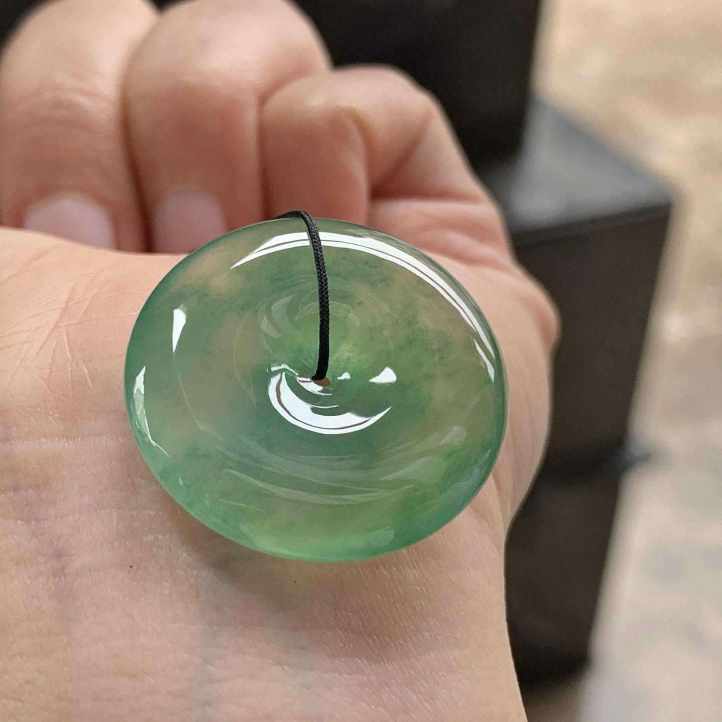 冰晴绿平安扣^_^冰透 鲜艳