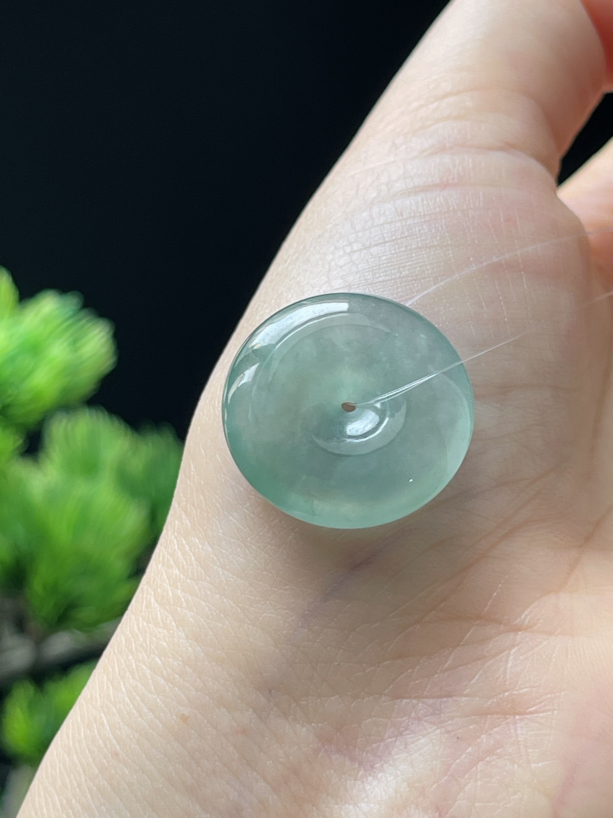 翡翠冰糯种浅绿色平安扣