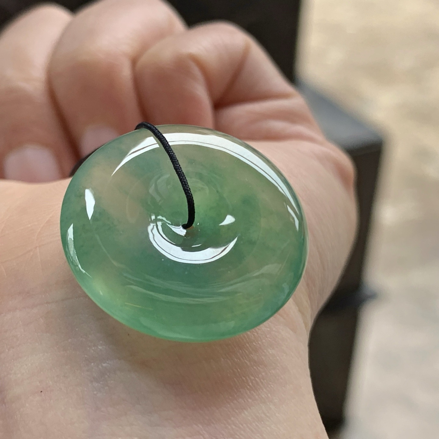 冰晴绿平安扣^_^冰透 鲜艳