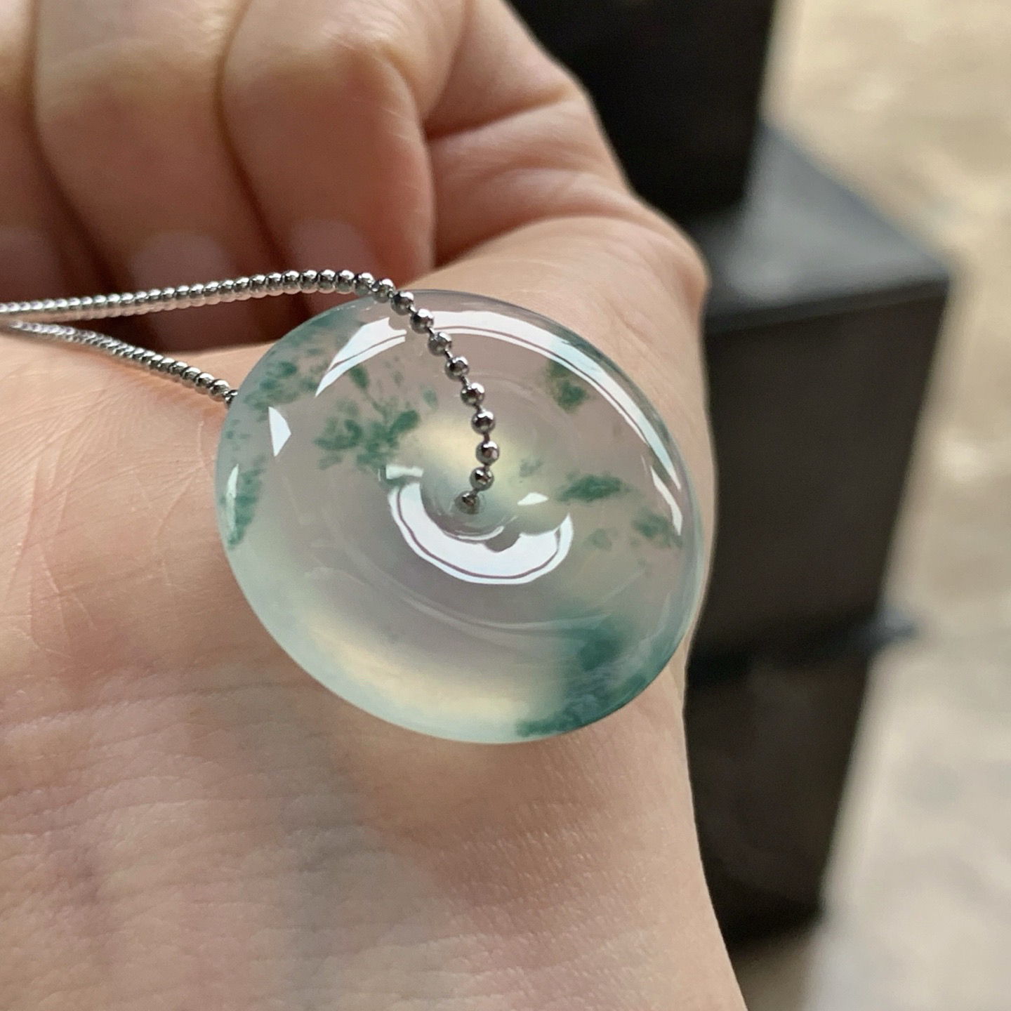 冰蓝花平安扣^_^飘花浓郁