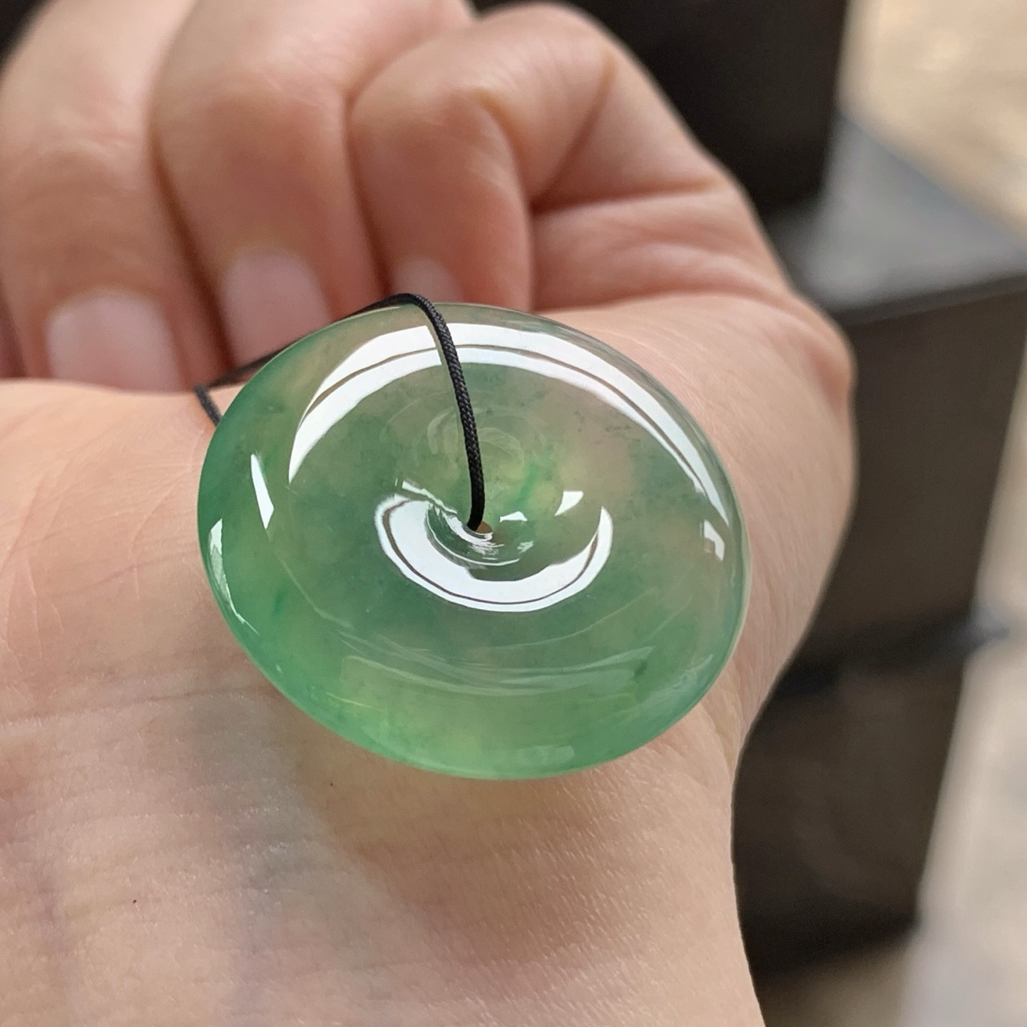 冰晴绿平安扣^_^冰透 鲜艳