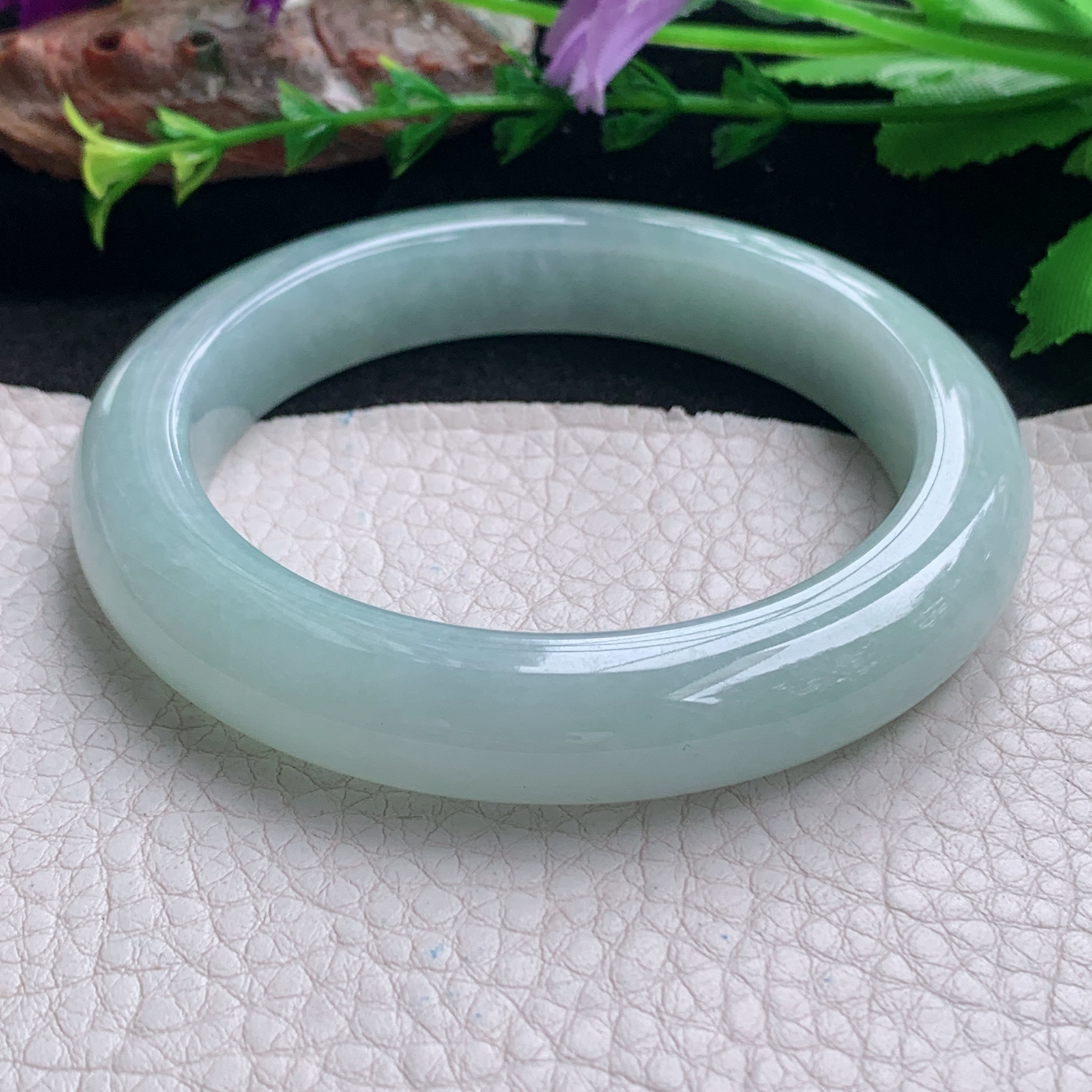 nr实拍57.5*11.6*9.6平安镯 天然缅甸翡翠a货手镯浅绿厚装正圈玉镯子