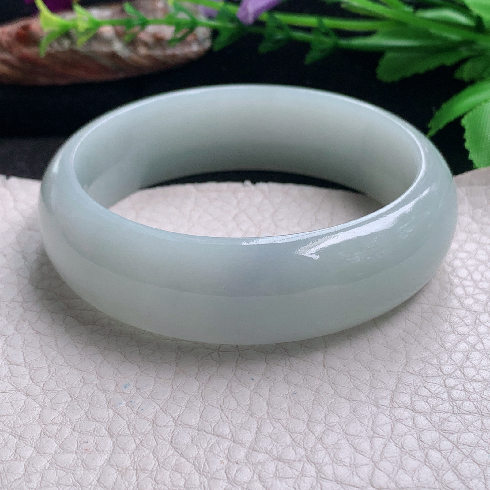 js大气款59*18.6*8轮胎镯 天然缅甸翡翠a货手镯白月光大气正圈玉镯子