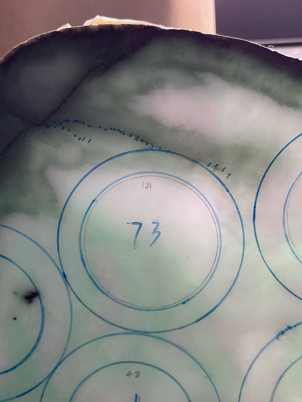 翡翠板料，⭕️正圈最大做57，圆条最大做正53