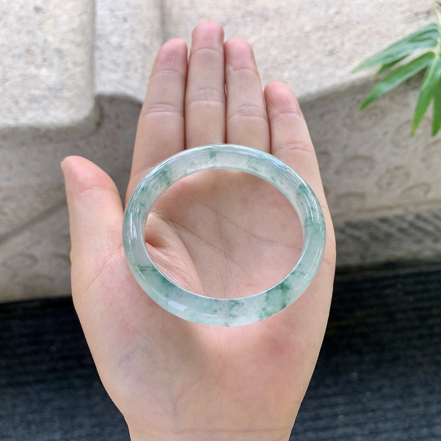 正圈48 49【圈口】49.3/8.8/6.3【编码】T1012051【描述】冰飘花，清透，水润，种