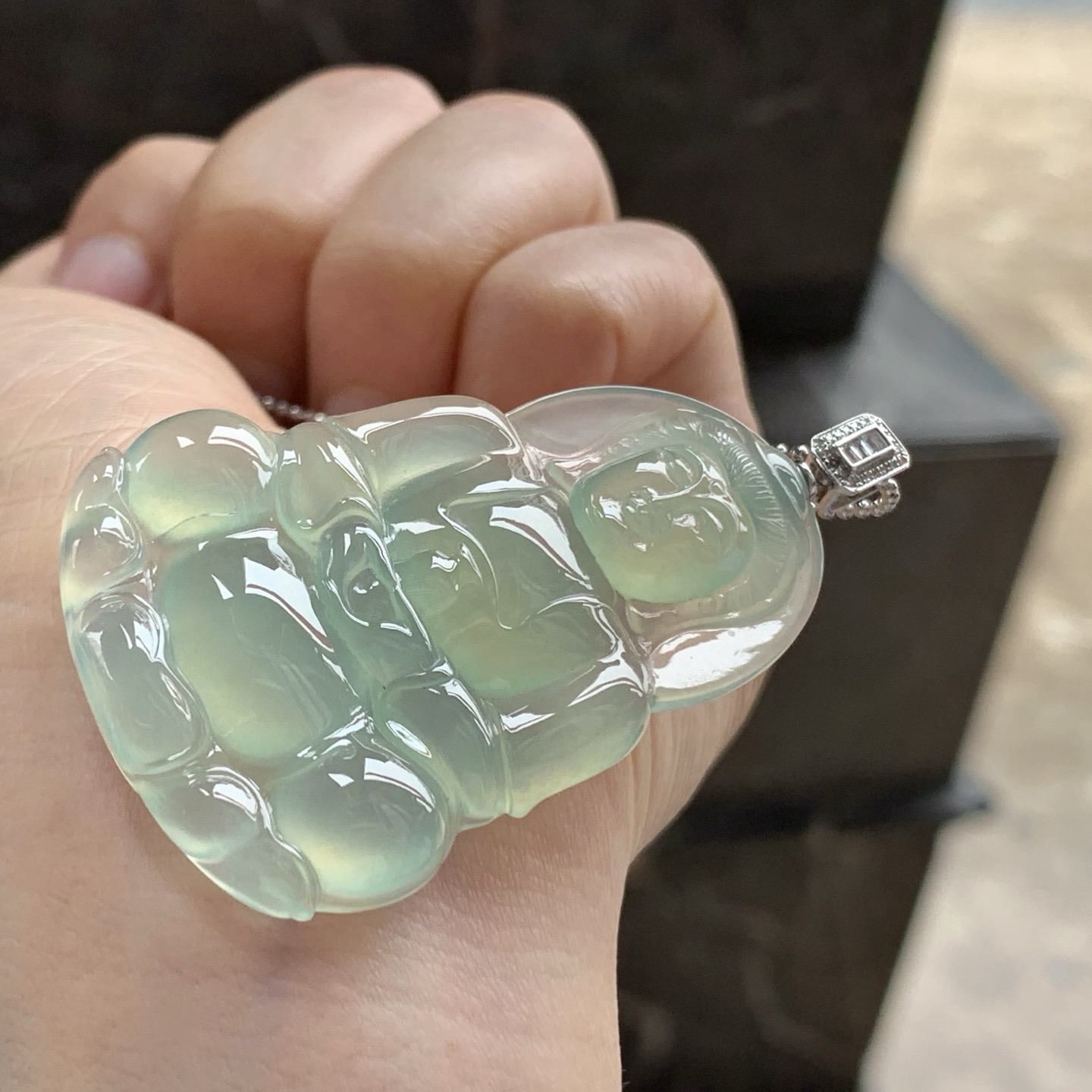 金扣冰种晴水观音^_^鲜艳