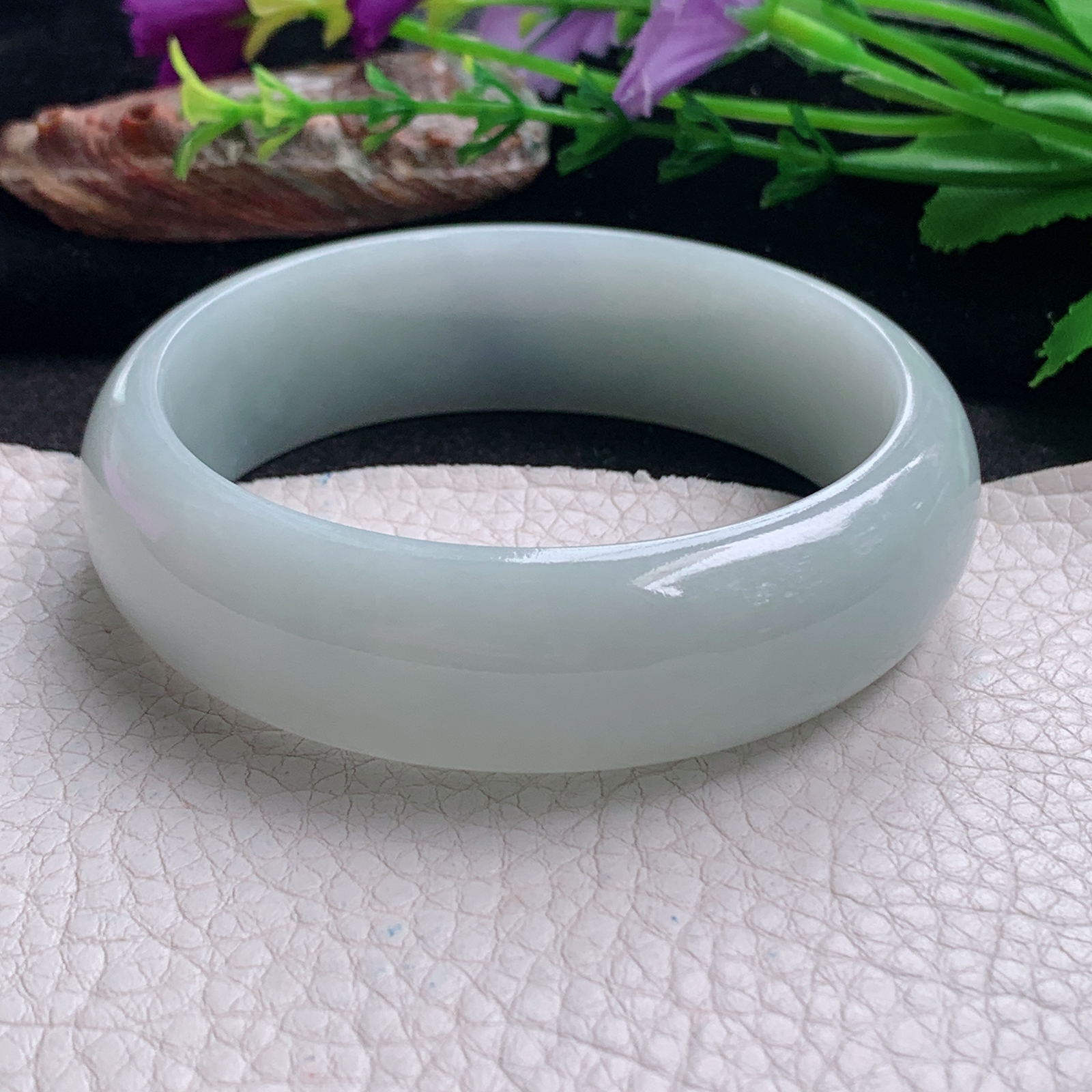 js大气款59*18.6*8轮胎镯 天然缅甸翡翠a货手镯白月光大气正圈玉镯子