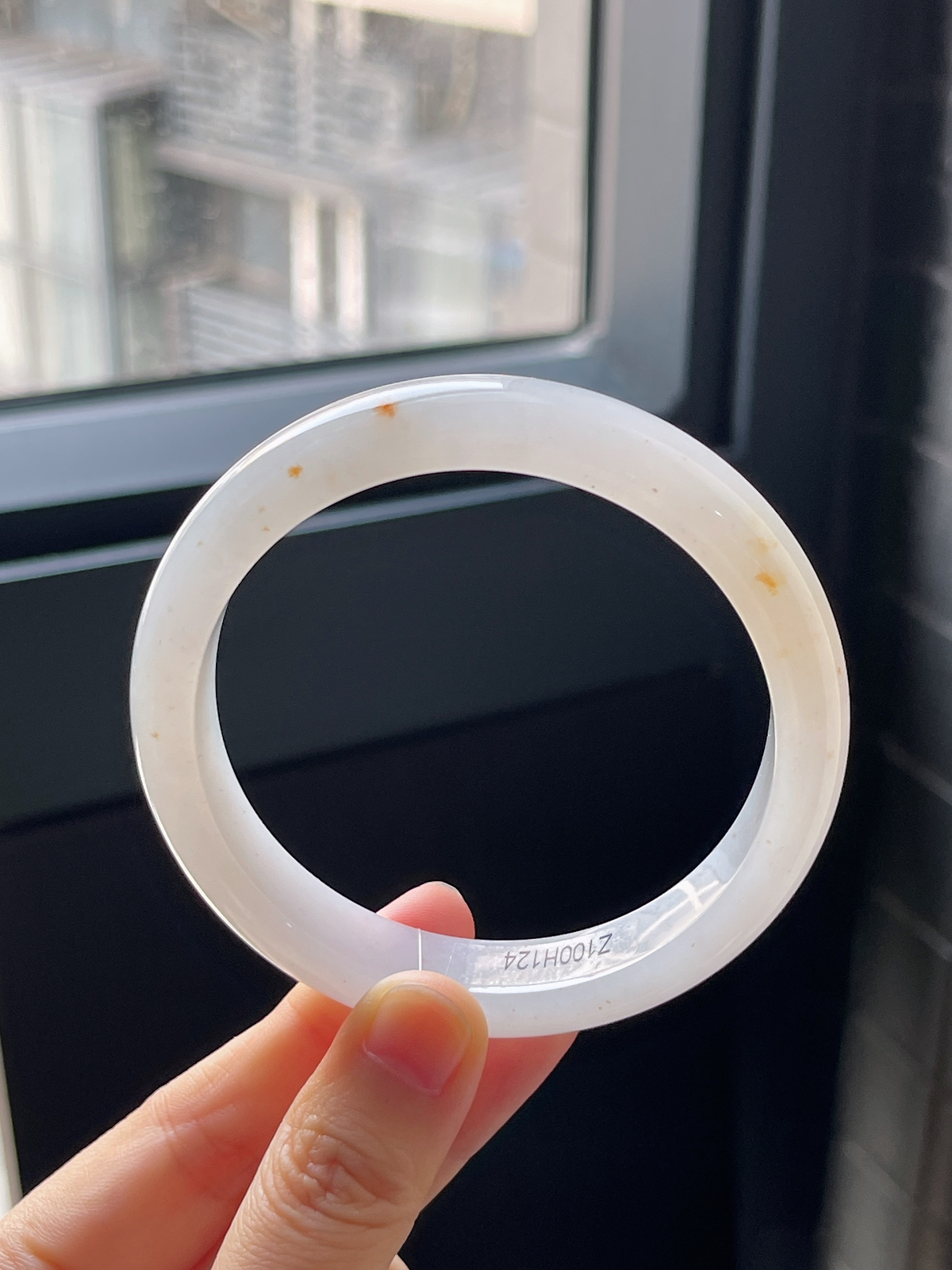 正圈61.5圈口，翡翠冰糯种细腻桂花糕手镯