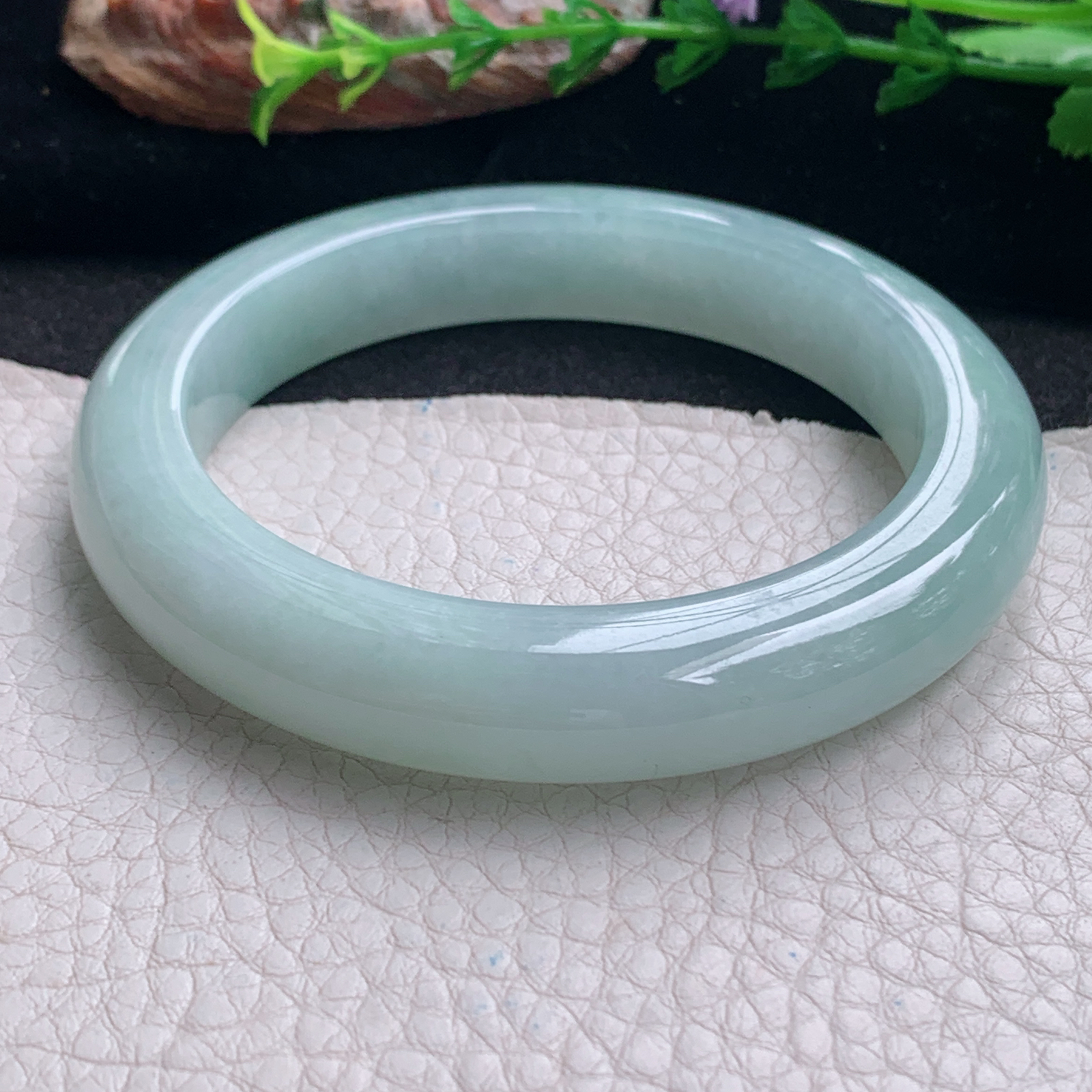 nr实拍57.5*11.6*9.6平安镯 天然缅甸翡翠a货手镯浅绿厚装正圈玉镯子