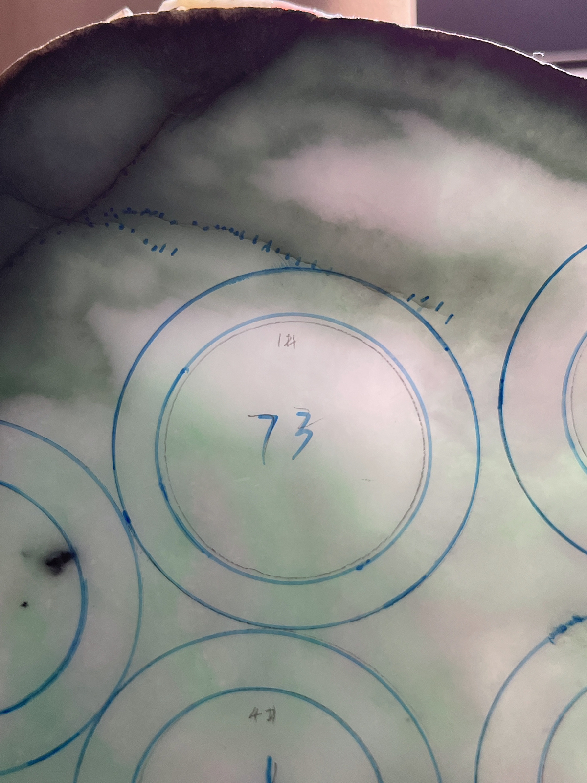 翡翠板料，⭕️正圈最大做57，圆条最大做正53