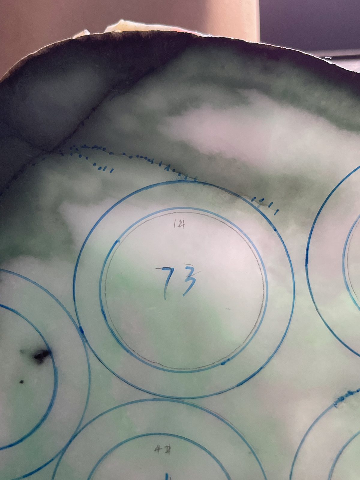 翡翠板料，⭕️正圈最大做57，圆条最大做正53