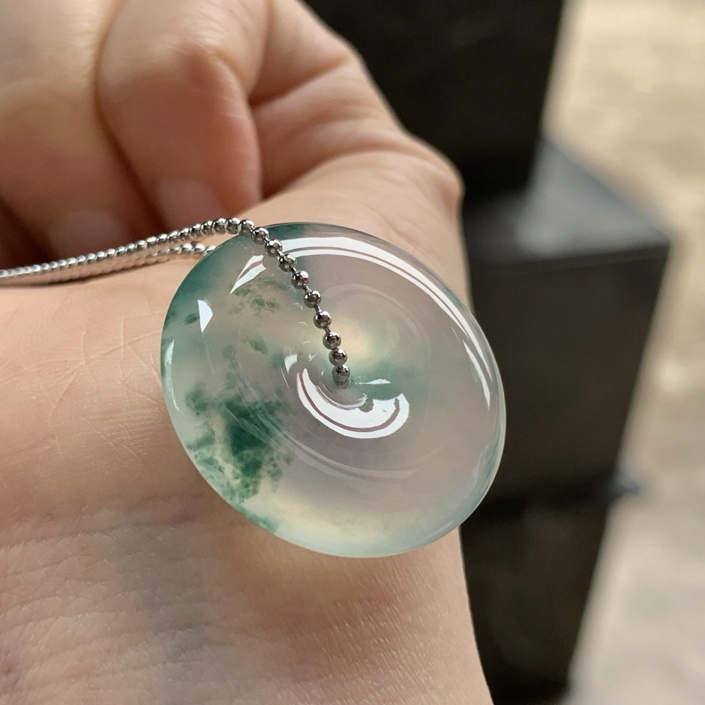 冰蓝花平安扣^_^飘花浓郁