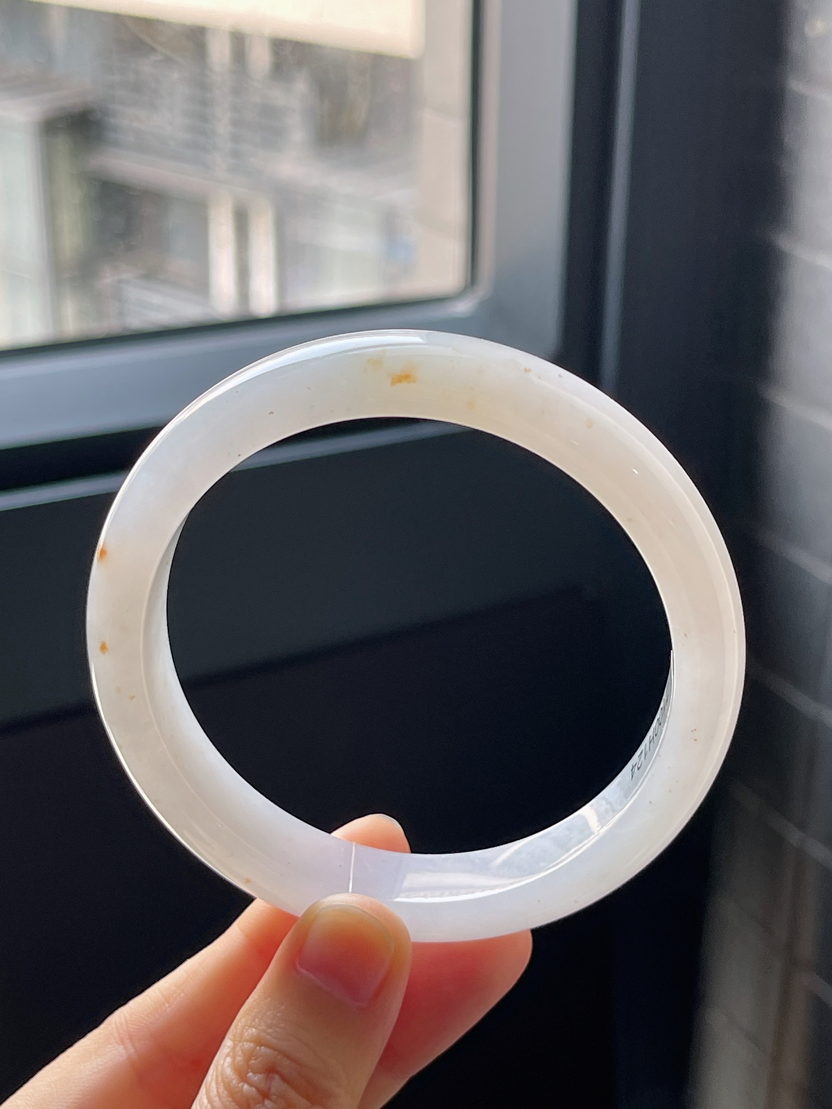 正圈61.5圈口，翡翠冰糯种细腻桂花糕手镯