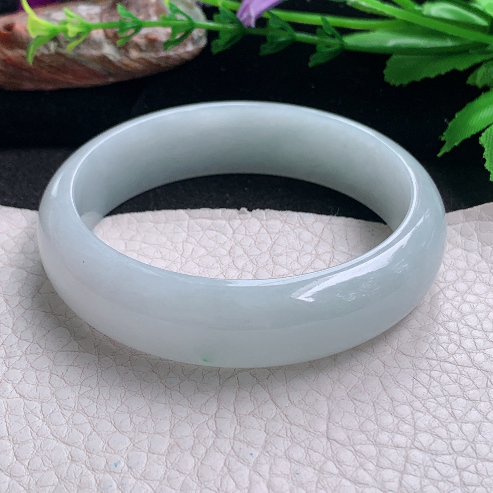 js大气款58*15.6*7.2轮胎镯 天然缅甸翡翠a货手镯白月光正圈玉镯子