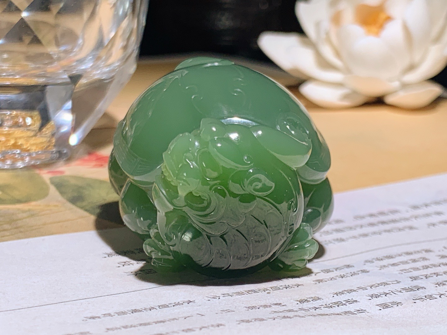 收藏级！和田玉粉绿俄罗斯碧玉富贵长寿龙龟把件 尺寸52/37/26重85.6克 玉质细腻油润 底色纯净 脂粉好，品质好。lt260407