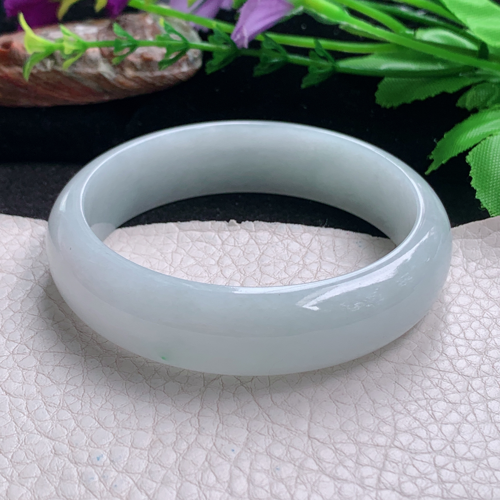 js大气款58*15.6*7.2轮胎镯 天然缅甸翡翠a货手镯白月光正圈玉镯子