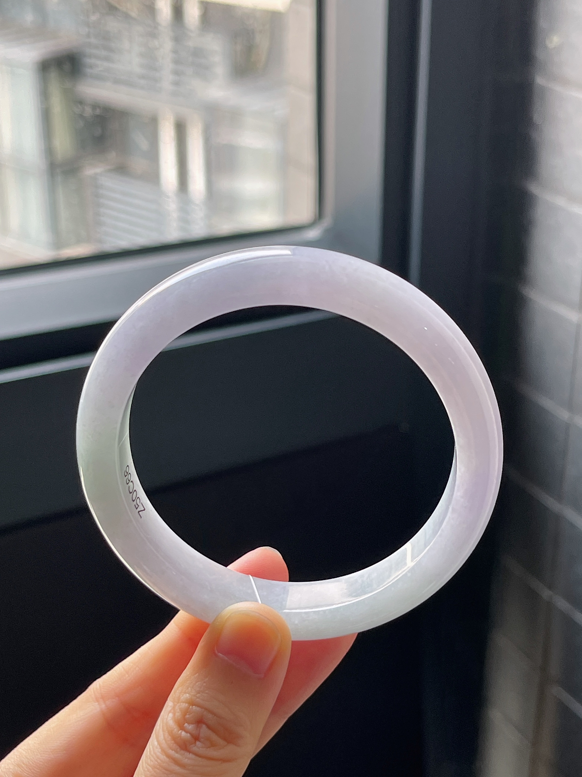 正圈58.8圈口，翡翠糯化种春带彩手镯