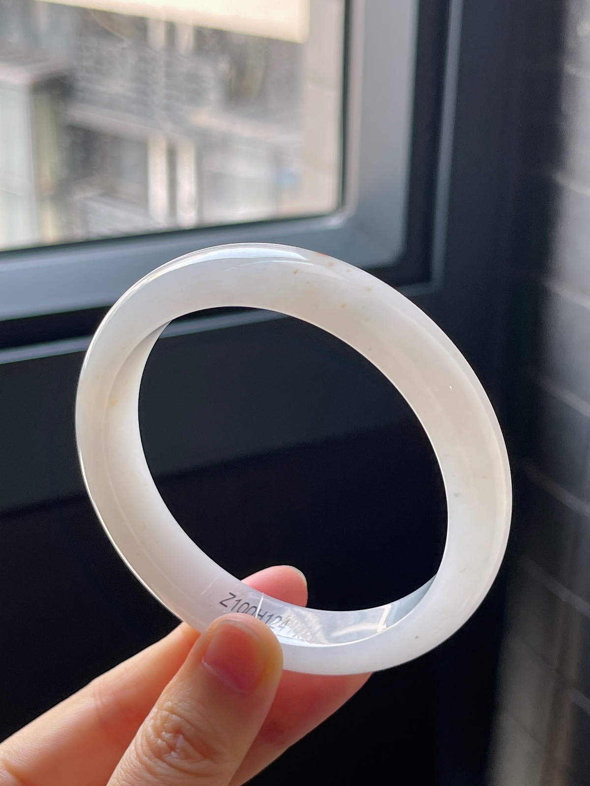 正圈61.5圈口，翡翠冰糯种细腻桂花糕手镯