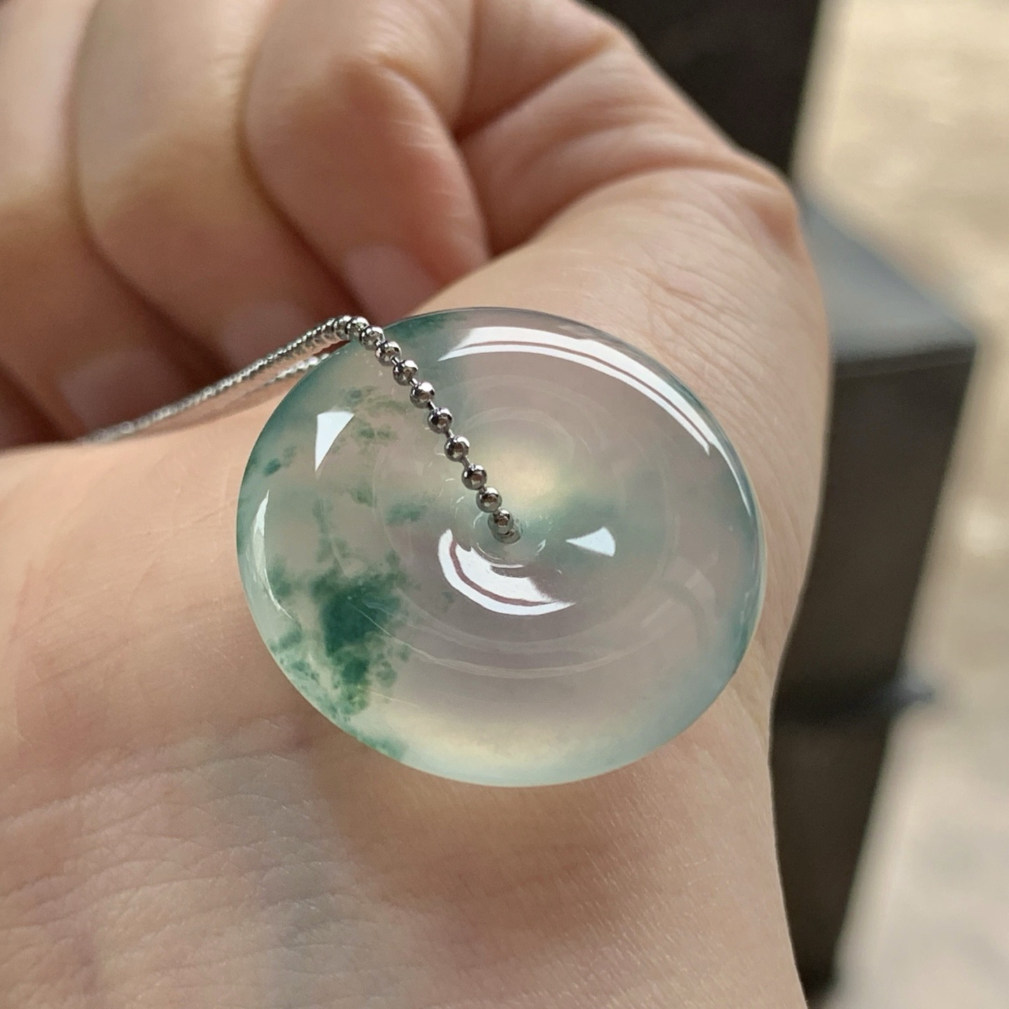 冰蓝花平安扣^_^飘花浓郁