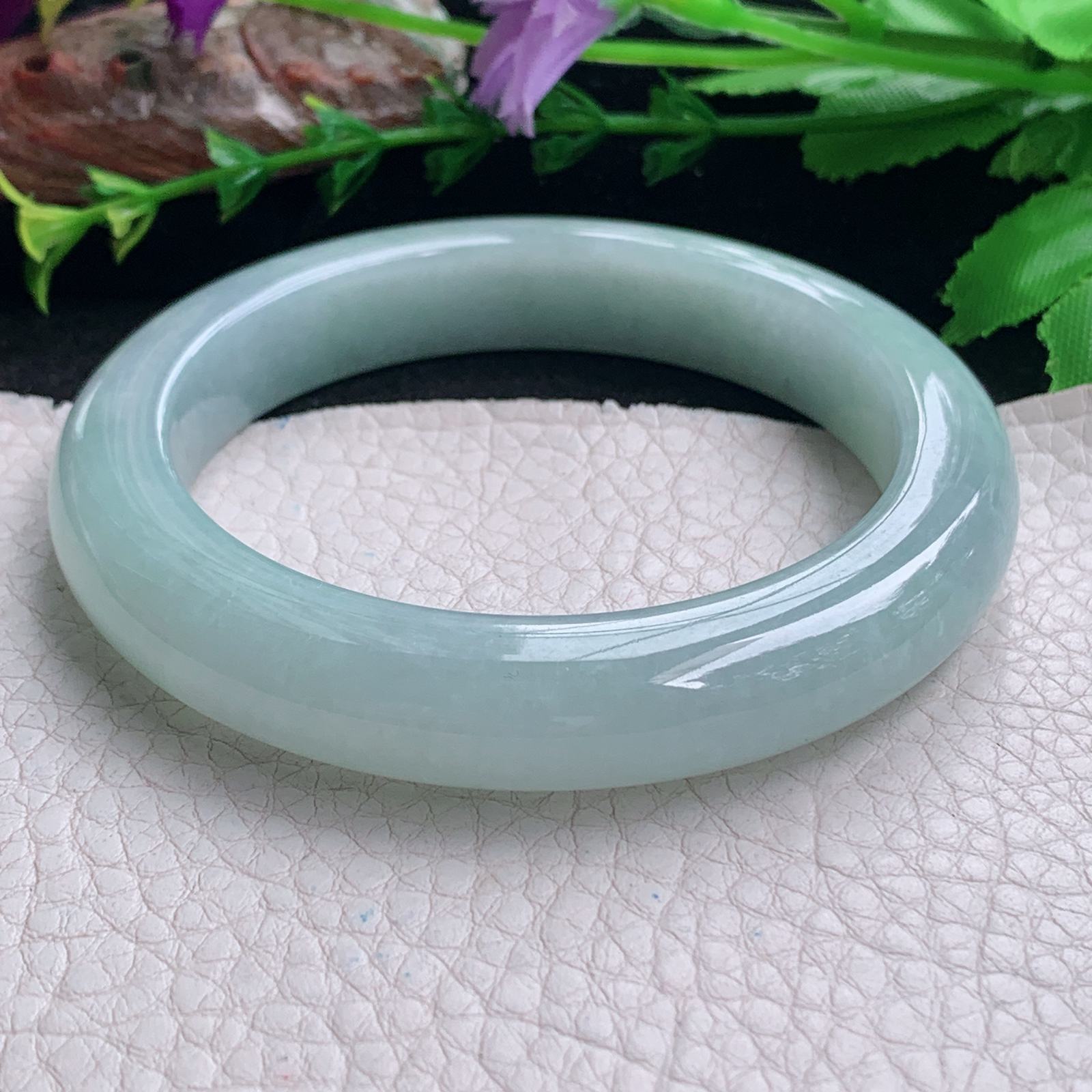 nr实拍57.5*11.6*9.6平安镯 天然缅甸翡翠a货手镯浅绿厚装正圈玉镯子