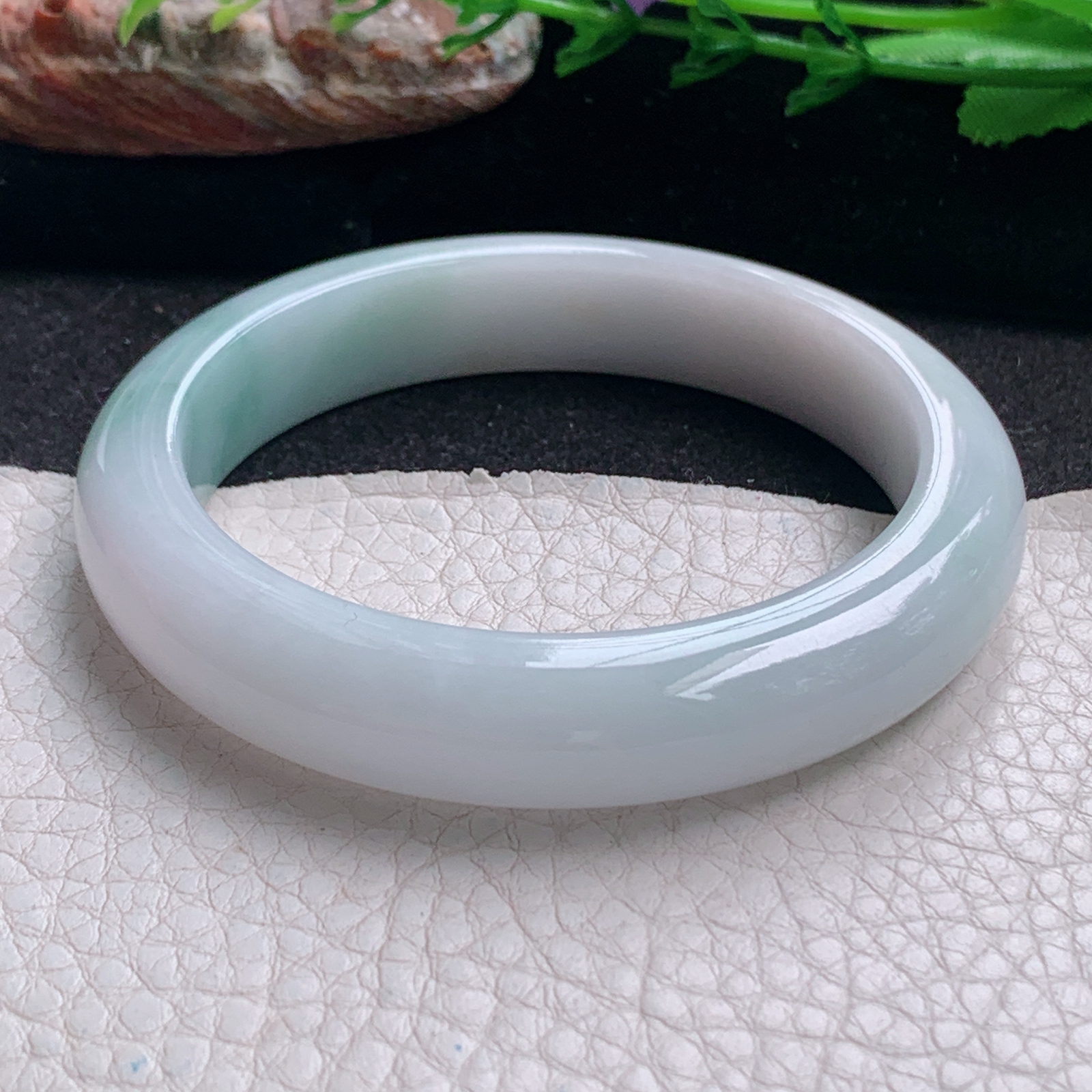 ee实拍54.5*11.6*8.6平安镯 天然缅甸翡翠a货手镯飘花水润正圈玉镯子