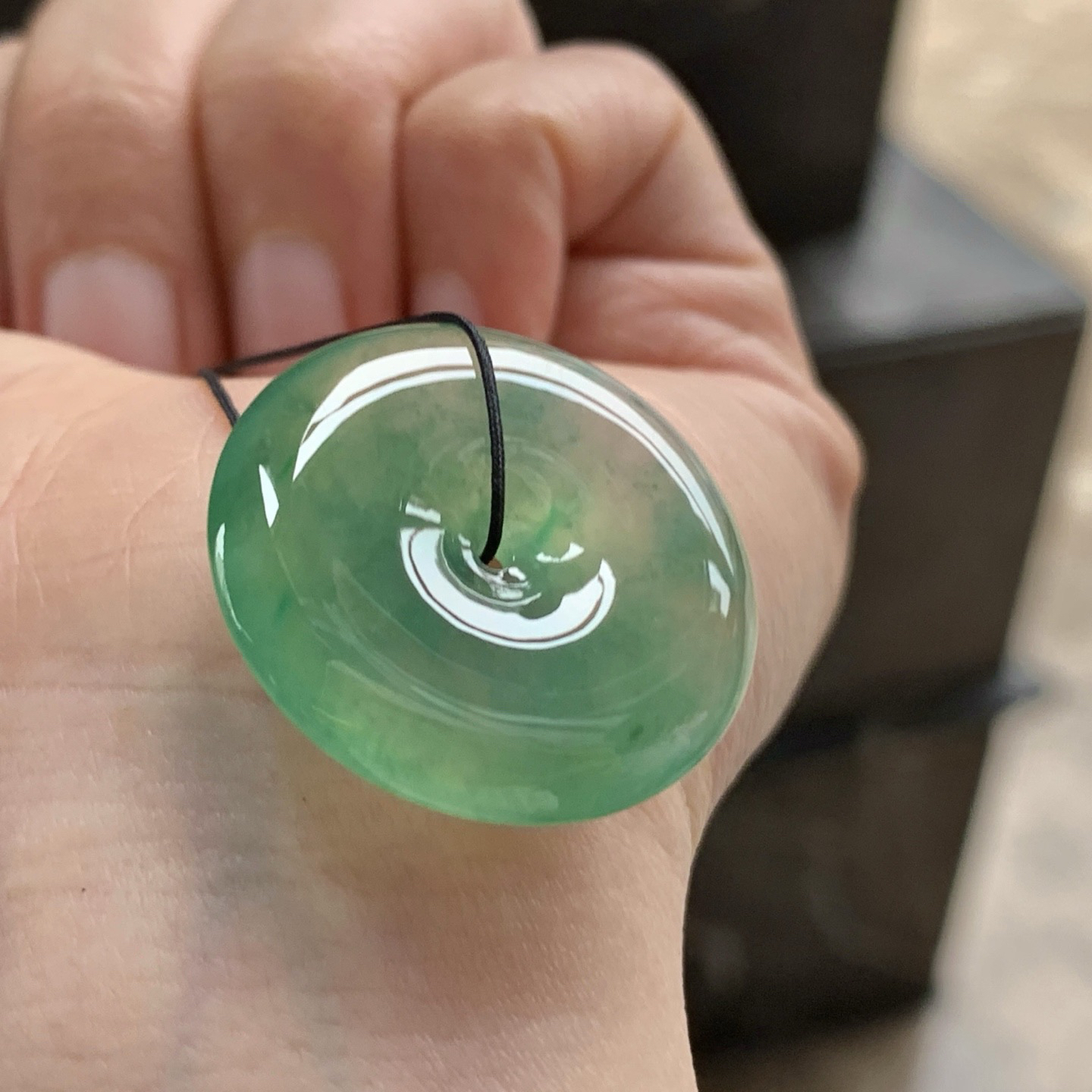 冰晴绿平安扣^_^冰透 鲜艳