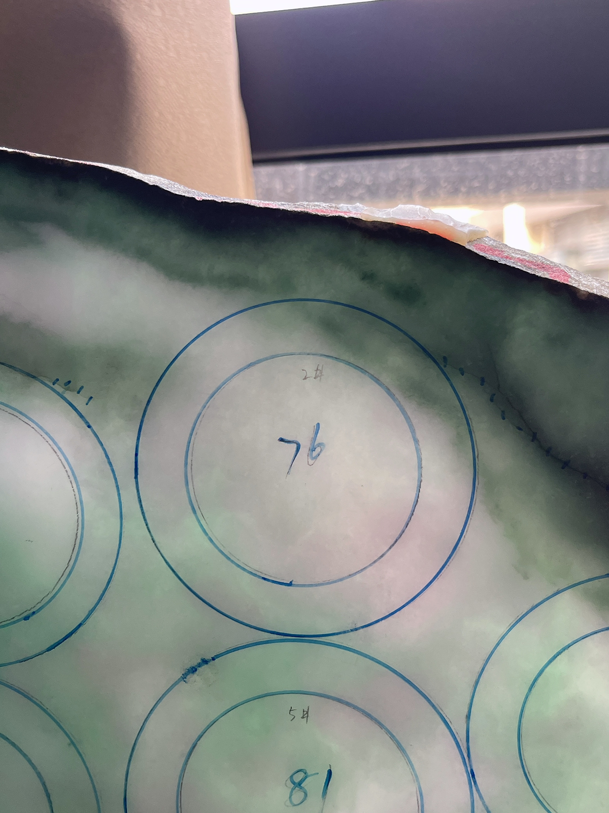 翡翠板料，⭕️正圈最大做60，圆条最大做正56