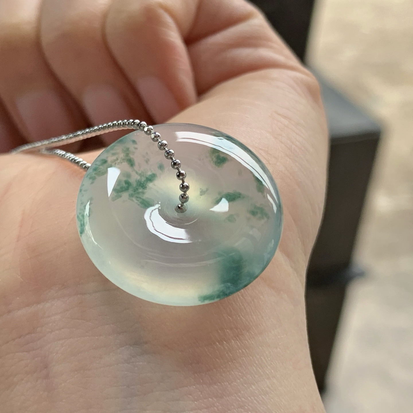 冰蓝花平安扣^_^飘花浓郁