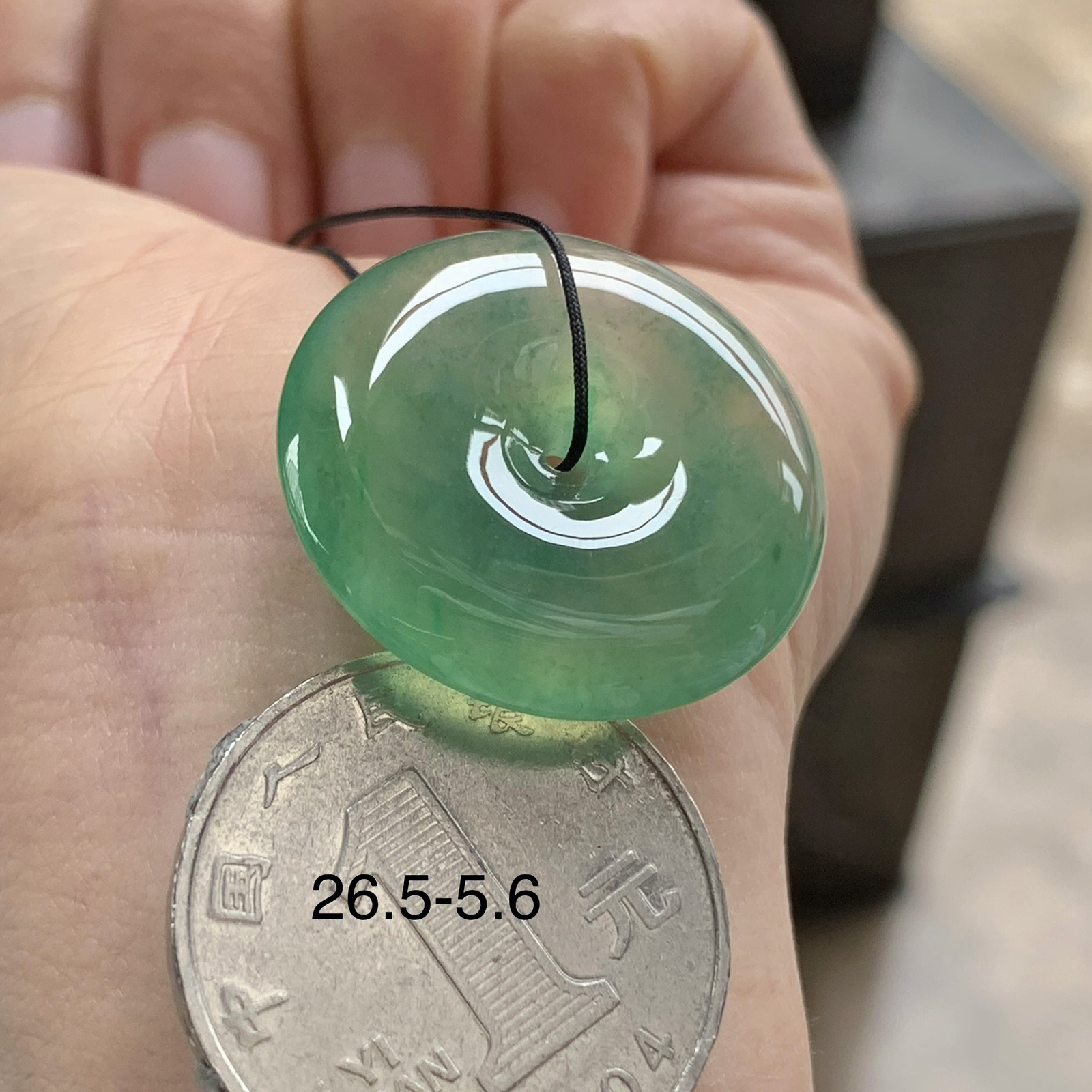 冰晴绿平安扣^_^冰透 鲜艳