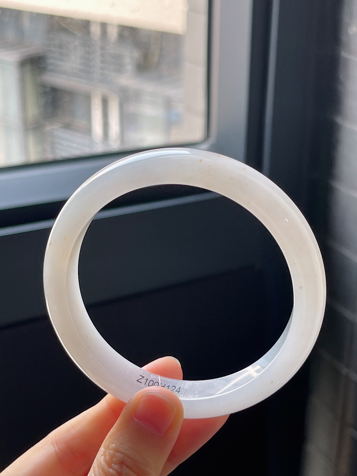 正圈61.5圈口，翡翠冰糯种细腻桂花糕手镯