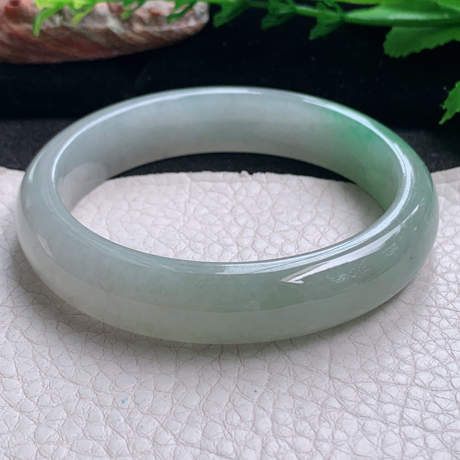 fx实拍58.8*13.3*7.8平安镯 天然缅甸翡翠a货手镯飘绿正圈玉镯子