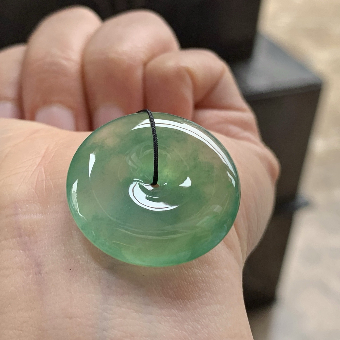 冰晴绿平安扣^_^冰透 鲜艳